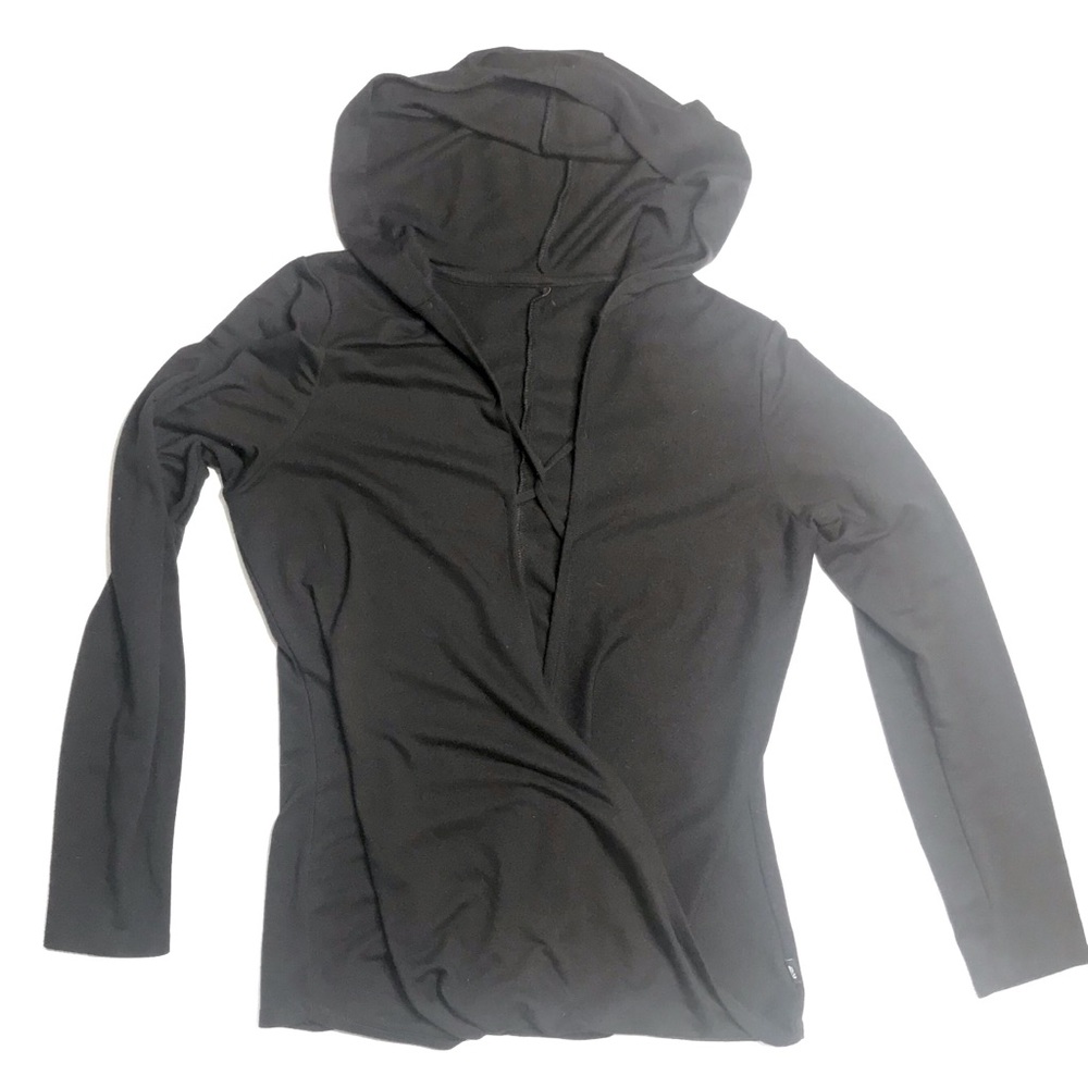 Marika Pullover Wrap Hoodie with Twist Open Front